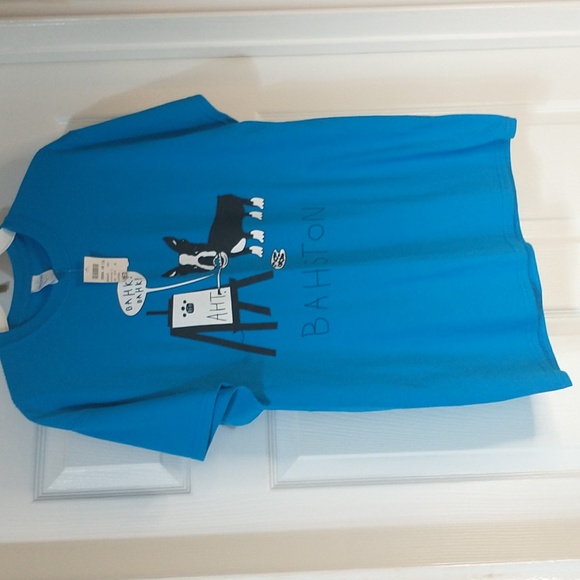 NWT size medium ladies blue Boston terrier short sleeve T-shirt excellent cond. - Picture 3 of 6